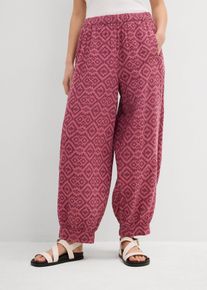 Haremshose aus reiner Baumwolle in lila, Grösse 42, 100% Baumwolle, bonprix