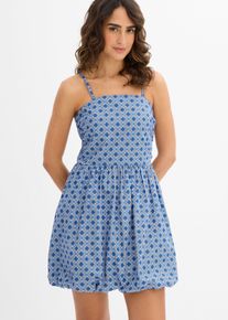 Bandeau-Kleid aus reiner Baumwolle in blau, Grösse 42, 100% Baumwolle, bonprix