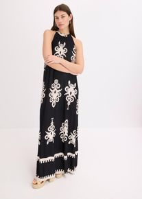 bedrucktes Jerseykleid aus softem Viskose-Mix in schwarz, Grösse 36/38 (S), bonprix