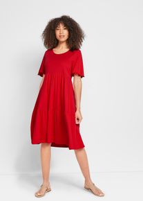 Jerseykleid aus reiner Baumwolle in rot, Gr&ouml;sse 36/38 (S), 100% Baumwolle, bonprix