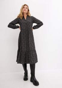 Midikleid aus Viskose in grau, Gr&ouml;sse 40, bonprix