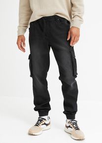Slim Fit Jeans-Jogger mit Komfortbund Straight in schwarz, Grösse 54, bonprix
