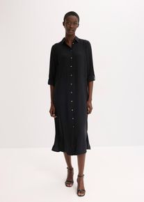 Hemdblusenkleid mit Leiterspitze in schwarz, Gr&ouml;sse 40, bonprix