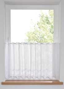 Küchengardine mit Blätter Stickerei in weiss, 30x120 cm, bonprix