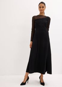 Abendkleid mit Spitze in schwarz, Gr&ouml;sse 36/38 (S), bonprix