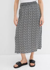 Maxirock aus Viskosecrincle in schwarz, Gr&ouml;sse 50, bonprix