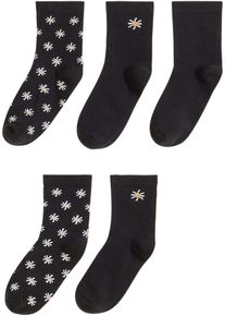 Halbsocken mit druckfreiem Bündchen mit Bio-Baumwolle (5er Pack) in schwarz, Grösse 39-42, bonprix
