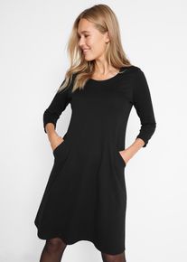 Shirtkleid aus Punto di Roma in schwarz, Gr&ouml;sse 36/38 (S), bonprix