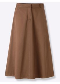 WITT Damen Bahnenrock mit zwei Nahttaschen, braun, Größe 48, 98% Baumwolle, 2% Elasthan