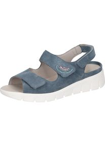 Waldläufer Waldläufer , Keilsandalette »K-Adea«, Sommerschuh, Sandale, Keilabsatz, mit Klettverschlüssen, K-Weite , blau , Sandalette mit kleinen...