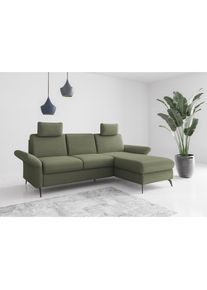 Ecksofa »Rochelle« wahlweise mit Bettfunktion, Bettkasten und Armteilverstellung , grün , Home Affaire