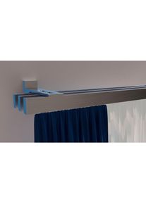 Indeko, Indeko Gardinenstange &raquo;Bern&laquo; 3 l&auml;ufig-l&auml;ufig Wunschmassl&auml;nge Innenlauf Komplett-Set inkl. Gleitern und Montagematerial, edelstahlfarben, 