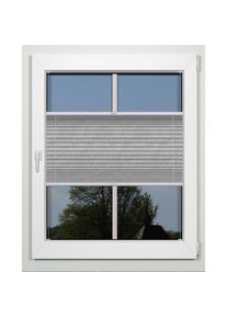 Plissee »advanced« Lichtschutz mit Bohren verspannt Crushed-Optik, nach Mass , grau , Indeko , Obermaterial: 94% Polyester, 6% sonstige Fasern