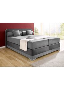 Boxspringbett »Lago«, in 3 verschiedenen Matratzenarten, H2 oder H3 , grau , Maintal