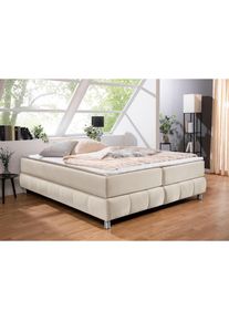 Boxspringbett »Salo« Ohne Kopfteil, inkl. Topper, auch in Überlänge 220 cm , beige , Andas