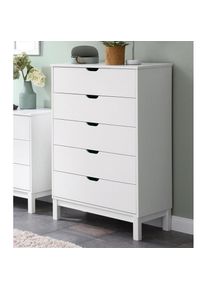 Home Affaire , Kommode »Post« massives Kiefernholz, mit vielen Stauraummöglichkeiten, Breite 76 cm , weiss , Home Affaire – Idyllisch, gemütlich,...