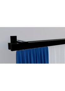 Gardinenstange »Bern« 2 läufig-läufig Wunschmasslänge Innenlauf Komplett-Set inkl. Gleitern und Montagematerial , schwarz , Indeko