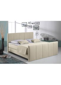 Boxspringbett »Portland« in 3 Breiten, 3 Matratzenarten und 2 Härtegraden, incl. Topper , beige , Home Affaire