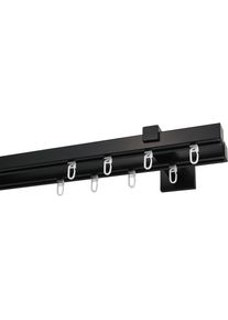 Gardinenstange »Nora« 2 läufig-läufig Wunschmasslänge Vorhanggarnitur, einfache Montage an die Wand, verlängerbar, Kappe , schwarz , Garesa