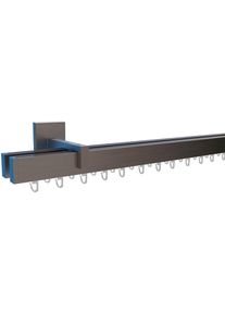 Gardinenstange »Bern« 2 läufig-läufig Wunschmasslänge Innenlauf Komplett-Set inkl. Gleitern und Montagematerial , silberfarben , Indeko