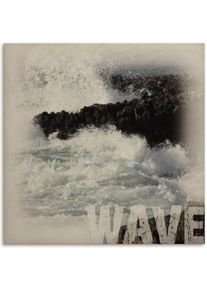 Holzbild »Welle«, Landschaftsbilder, (1 St.) , schwarz , Artland