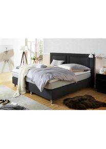 Boxspringbett inkl. Kaltschaum-Topper und Zierkissen , grau , Westfalia Schlafkomfort
