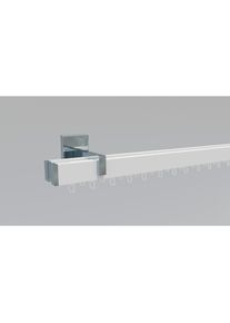 Indeko, Indeko Gardinenstange &raquo;Bern&laquo; 2 l&auml;ufig-l&auml;ufig Wunschmassl&auml;nge Innenlauf Komplett-Set inkl. Gleitern und Montagematerial, wei&szlig;, chromfarben, 