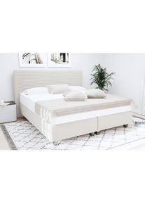Boxspringbett »Sven« inkl. Zierkissen, wahlweise mit und ohne Kaltschaum-Topper , weiss , Westfalia Schlafkomfort