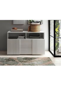 Inosign , Garderobenschrank »Dama, Breite 91 cm, Höhe 51 cm, Schuhbank 1 Klappe«, Garderobenbank, Front in 3D-Optik , grau , Die Garderobenbank...