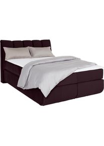 Boxspringbett »Océane« Bodenfrei- wirkt freischwebend, verschiedene Härtegrade (auch H4) , lila , LEONIQUE