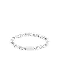BOSS , Armband »Schmuck Edelstahl Armschmuck Panzerkette CHAIN LINK«, mit Zirkonia (synth.) , silberfarben , BOSS Schmuck - Herrenpanzerarmband