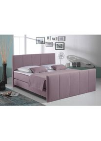 Boxspringbett »Portland«, in 3 Breiten, 3 Matratzenarten und 2 Härtegraden, incl. Topper , lila , Home Affaire