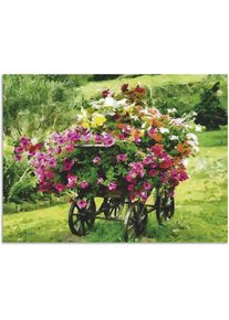 Wandbild »Kutsche mit Blumen«, Blumenbilder, (1 St.), als Alubild, Outdoorbild, Leinwandbild, Poster in verschied. Grössen , grün , Artland