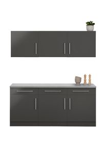 Wiho-Küchen Küche »Cali« ohne E-Geräte, Breite 180 cm , grau , wiho Küchen