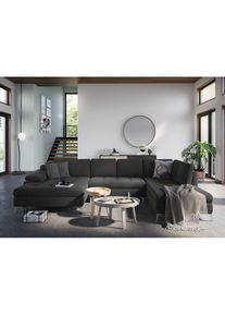 Sit & More Wohnlandschaft »Latigo U-Form«, mit Mega-Recamiere, wahlweise mit Bettfunktion und Bettkasten , grau , sit&more