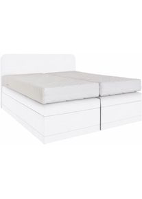 Boxspringbett, wahlweise mit Bettkasten und 2 Matratzenqualitäten , weiss , Westfalia Schlafkomfort