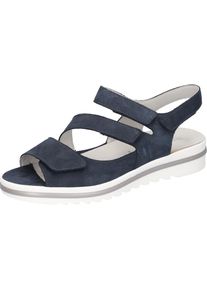 Waldl&auml;ufer Waldl&auml;ufer, Unisex, Keilsandalette &raquo;Hakura&laquo; , Sommerschuh, Sandale, Keilabsatz, in bequemer Schuhweite H, dunkelblau, 4,5 (37,5), Sandalette mit 