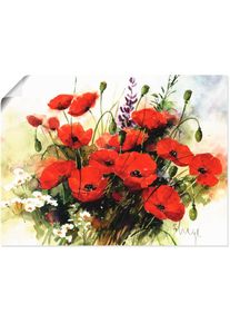 Wandbild »Blumen Zusammenstellung III«, Blumen, (1 St.), als Leinwandbild, Poster, Wandaufkleber in verschied. Grössen , rot , Artland