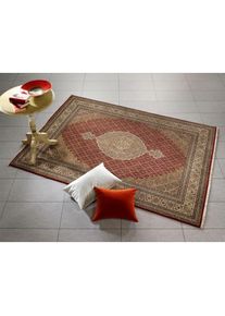 OCI Die Teppichmarke, OCI DIE TEPPICHMARKE Orientteppich &raquo;Cavari Mahi&laquo; rechteckig 5 mm H&ouml;he hochwertig handgekn&uuml;pft, mit Fransen, Wohnzimmer, rot, 