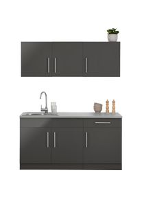 Wiho-Küchen Pantryküche »Cali« ohne E-Geräte, Breite 160 cm , grau , wiho Küchen