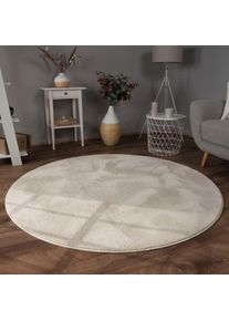 Fellteppich »Kunstfell Soft 380« rund 14 mm Höhe Langflor, Kuschelteppich - besonders weich, Uni-Farben , beige , Paco Home , Obermaterial: 100%...