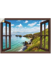 Artland Wandbild »Küstenweg in Nordirland durchs Fenster«, Meer Bilder, (1 St.), als Alubild, Outdoorbild, Leinwandbild, Wandaufkleber, versch. Grössen ,...
