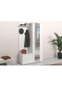Inosign , Garderobenschrank »Kosmo«, mit Spiegel Masse 118 x 30 cm, Höhe 190 cm, Breite 110 cm , weiss , Inosign - Innovation & Design in jedem...