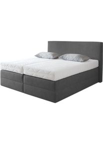 Boxspringbett, wahlweise mit Kaltschaum-Topper und versch. Matratzenarten/Härtegraden , grau , Westfalia Schlafkomfort