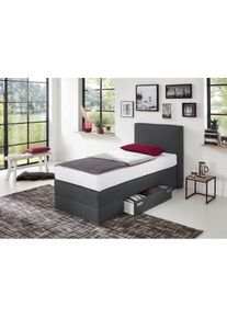 Boxspringbett mit Schubkästen und Zierkissen , grau , Westfalia Schlafkomfort