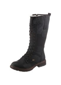 Rieker, Unisex, Schn&uuml;rstiefel , Winterstiefel, Blockabsatz, Warmfutter, mit Tex-Ausstattung, schwarz, 38 (5), Varioschaft, Obermaterial aus einem Mix 