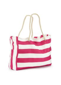 Vivance, Unisex, Shopper &raquo;Strandtasche&laquo; Schultertasche, Sommertasche, Handtasche, Tragetasche VEGAN, wei&szlig;, pink, B/H/T: 52cm x 37cm x 18cm, Modischer 