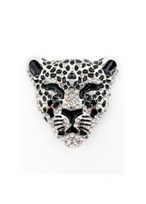 Firetti , Brosche »Schmuck Geschenk Ansteckschmuck Leopard«, mit Strasssteinen , schwarz , Verspieltes Accessoire