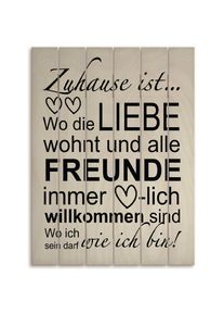 Holzbild »Wo die Liebe wohnt«, Sprüche & Texte, (1 St.) , schwarz , Artland