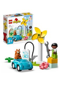 Lego , Konstruktionsspielsteine »Windrad und Elektroauto (10985), DUPLO Town«, (16 St.), Made in Europe , bunt